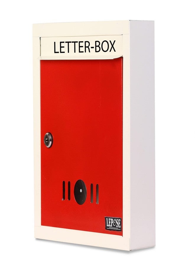 Lepose Letter Box for Home, Wall Mount Stand, Metal Wall Mount Shelf, Letter Box, Mail Box, Outdoor Mailboxes, Home Decor Items, Home Decor Items for Wall with Key Lock, (Red) - Image 1